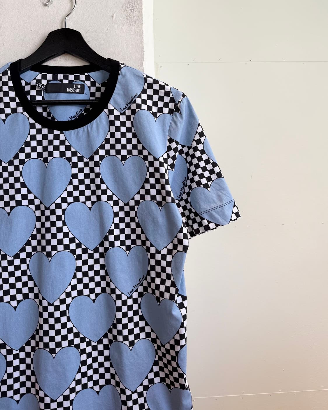 러브 모스키노 블루 하트 프린팅 하프티  상품이미지4