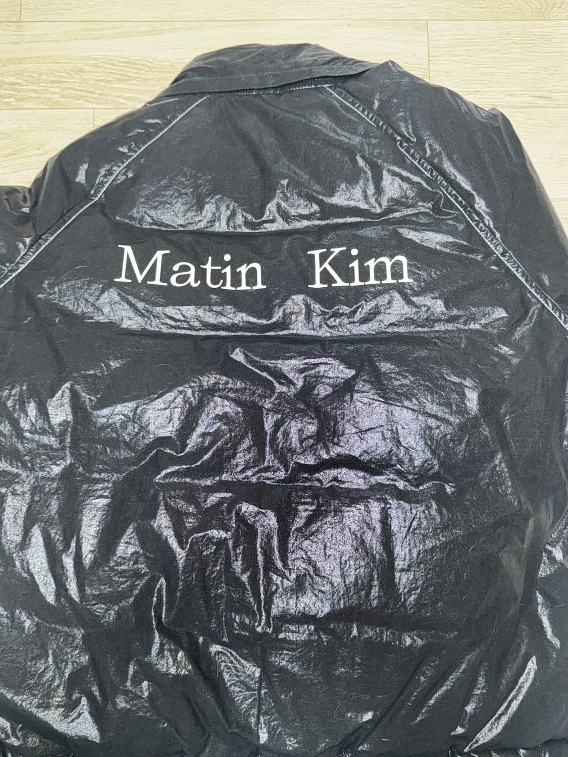 마뗑킴 로고 코팅 다운 점퍼 블랙 S 새상품급 상품이미지5