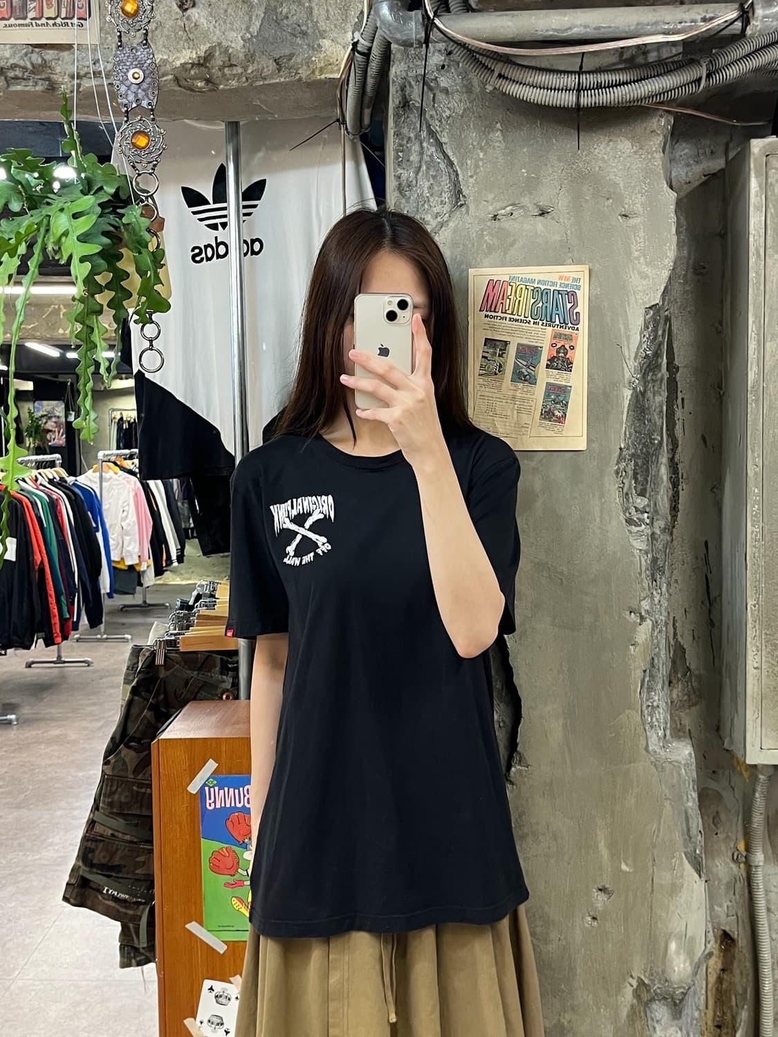 반스 프린팅 반팔티 블랙 L #csz780 상품이미지2
