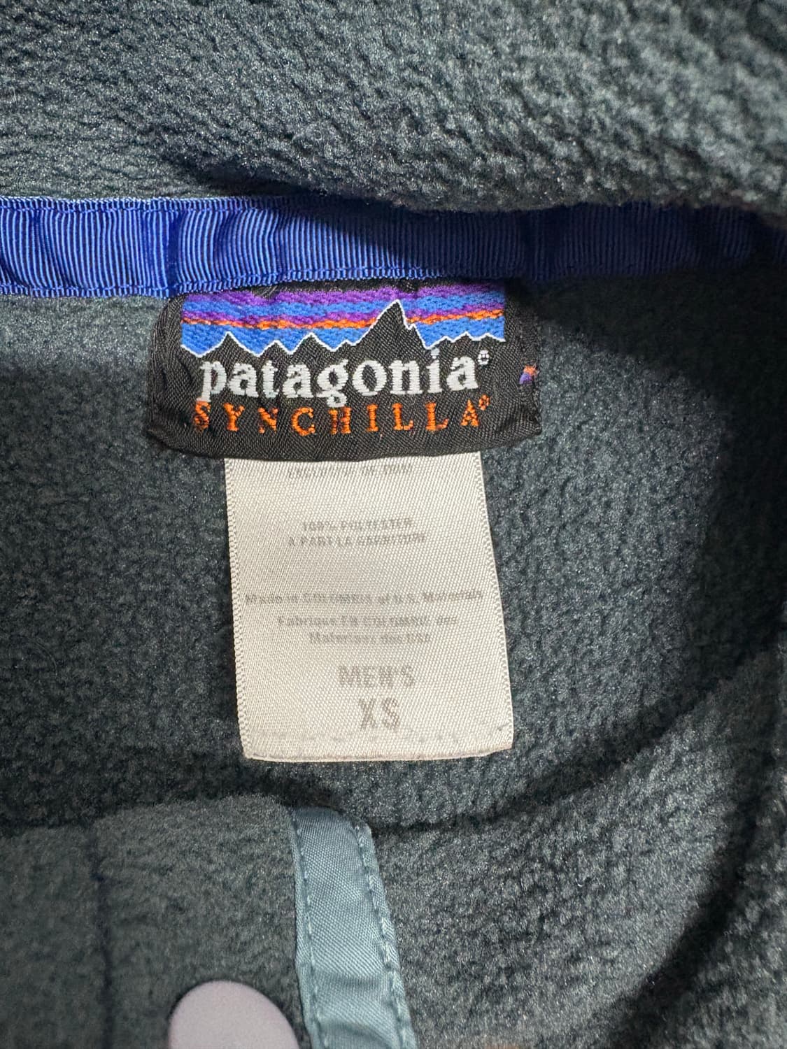 헤비모델)빈티지 파타고니아 신칠라스냅티 챠콜 멘즈XS 상품이미지4