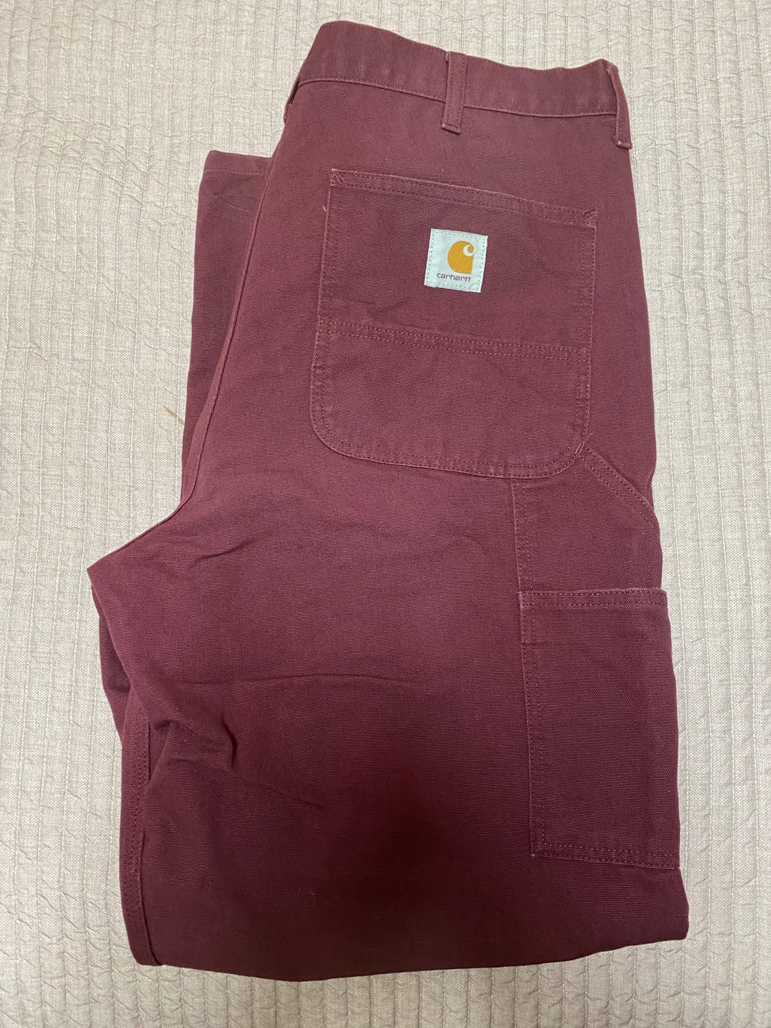 칼하트 싱글니 팬츠 38x32 버건디 상품이미지1