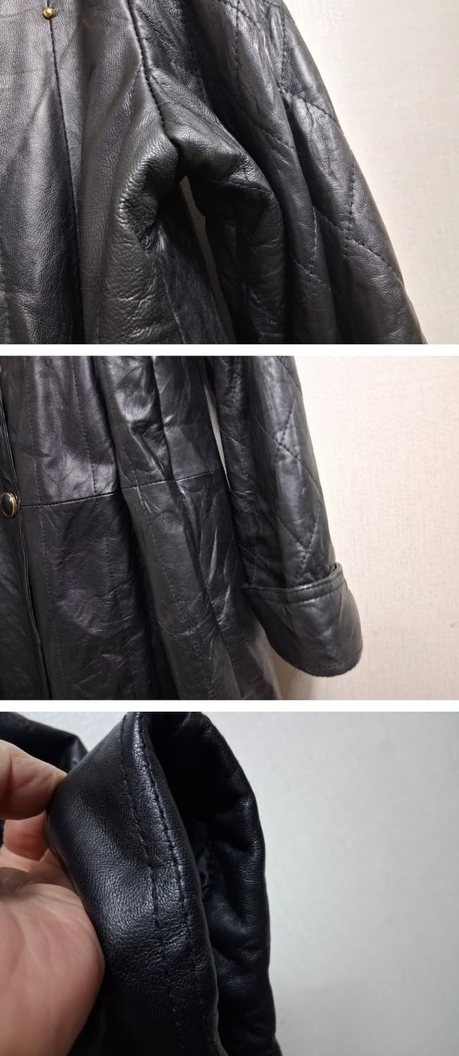 일본빈티지 SHVNING HEART 검정 양가죽코트 퀼팅양가죽코트 프리사 상품이미지6