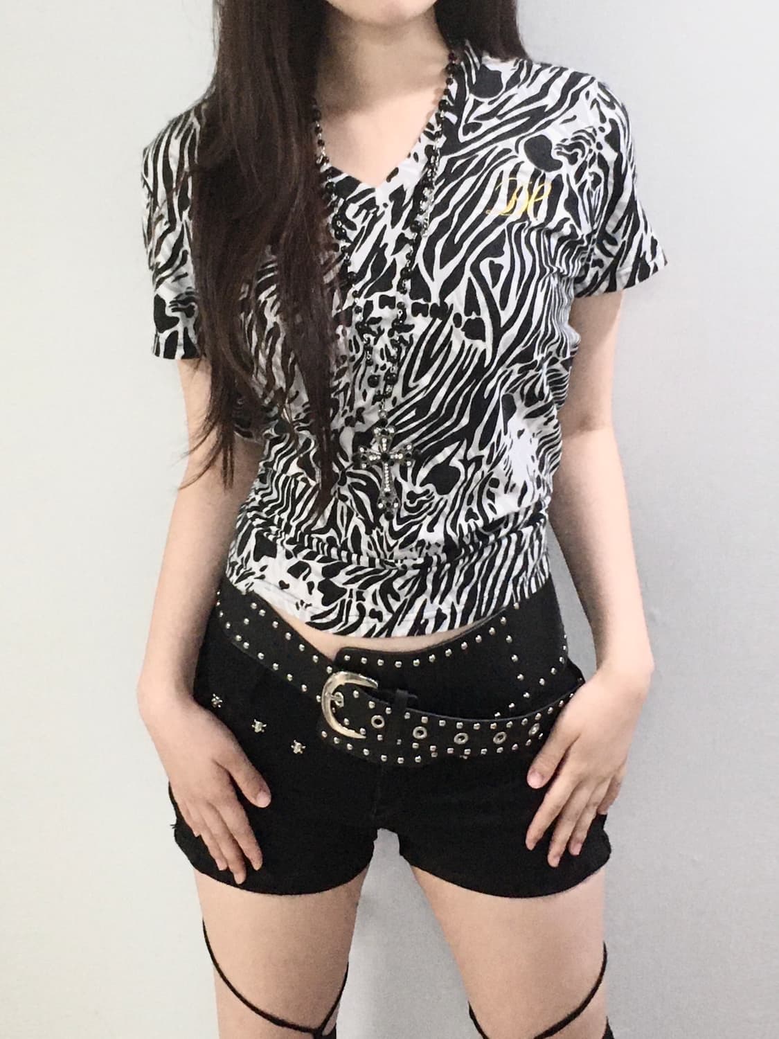 오네갸루 지브라 레오파드 티셔츠 상품이미지1