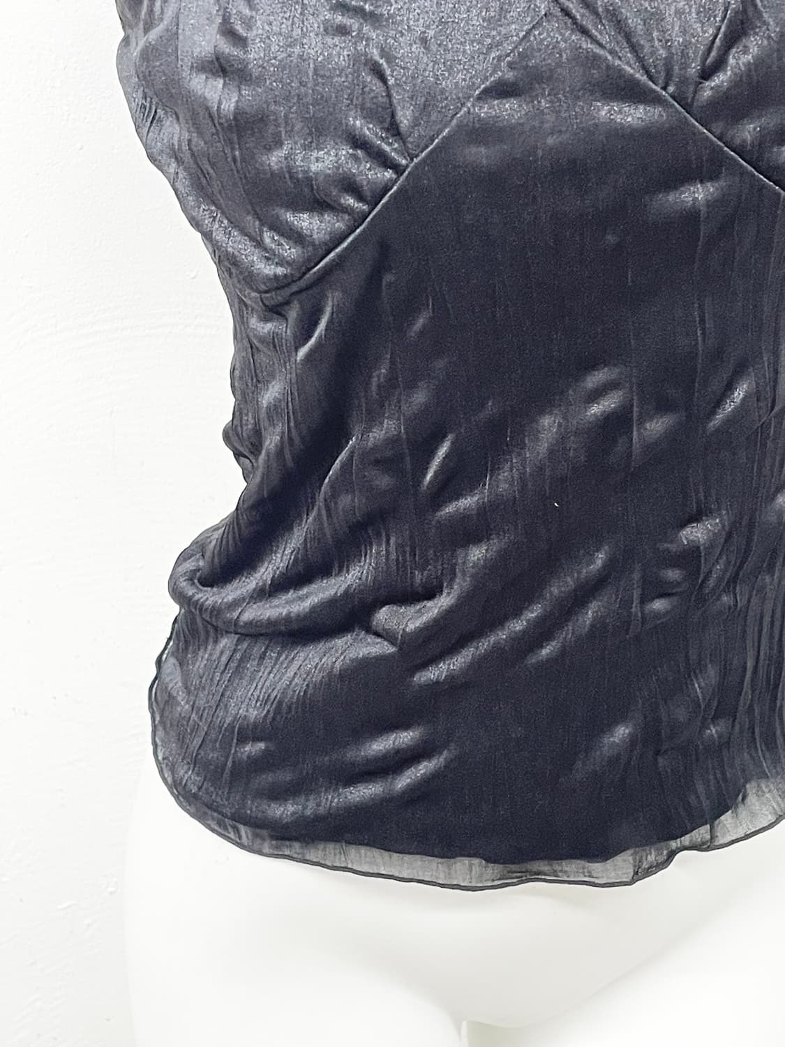 블랙 링클 비즈 탑 상품이미지3