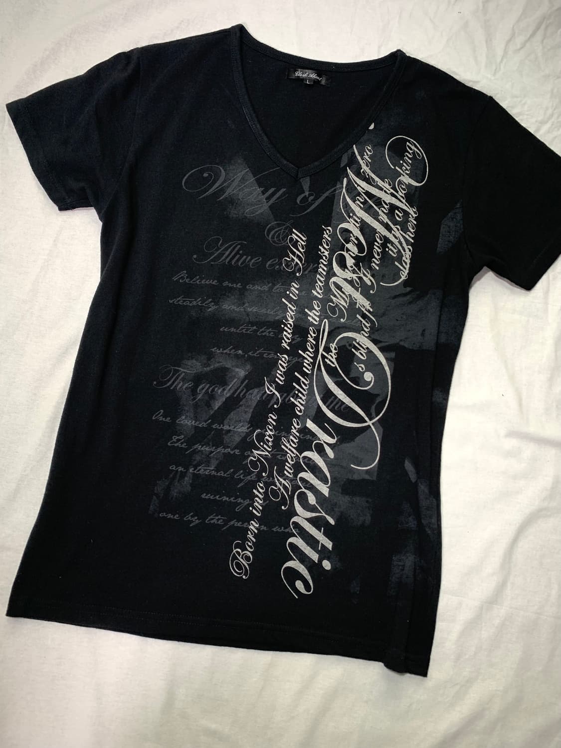 Clash lettering detail v-neck t shirt   상품이미지3