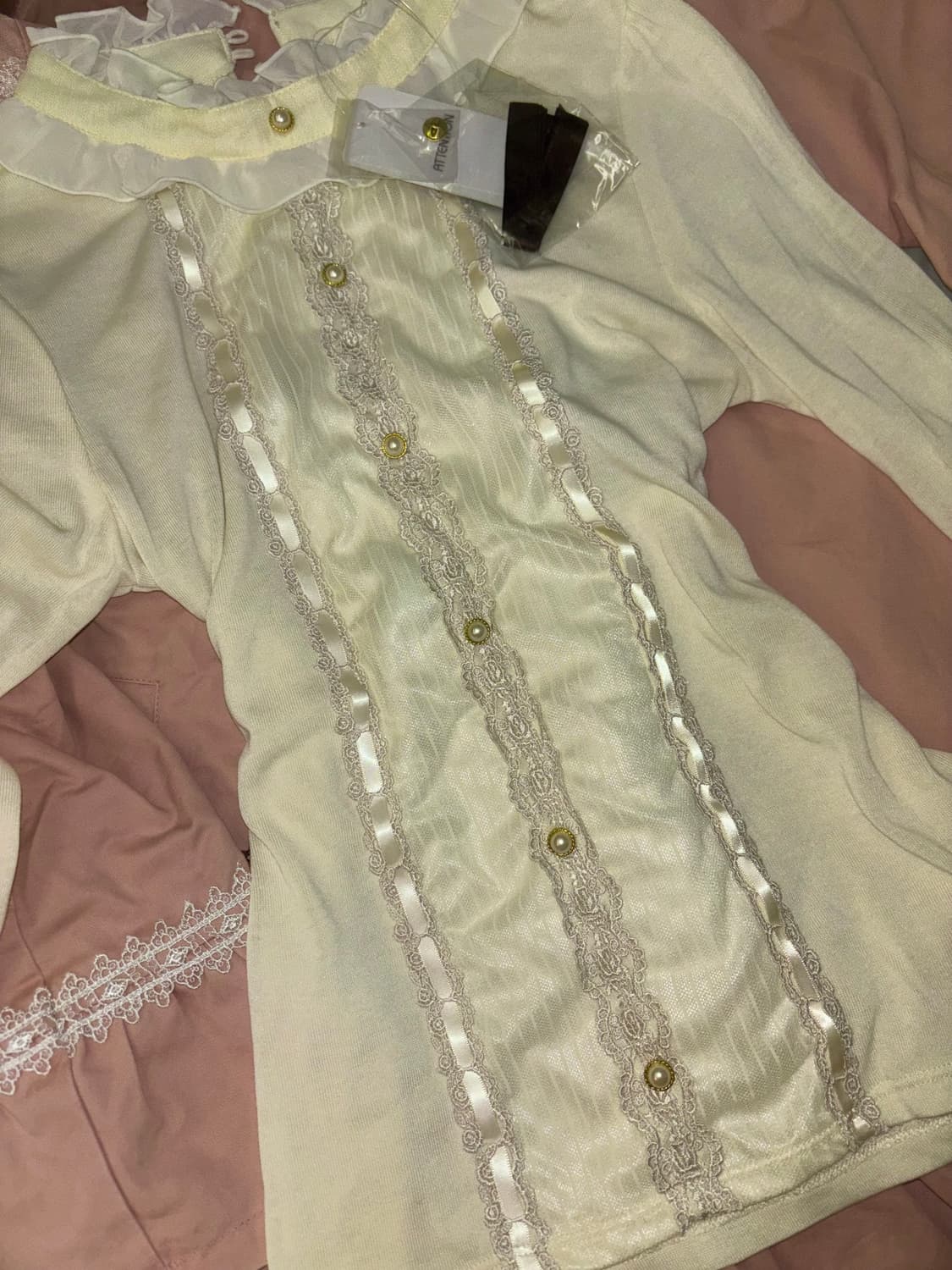 엑시즈팜 히메갸루 로리타 레이스 아이보리 블라우스 상품이미지4