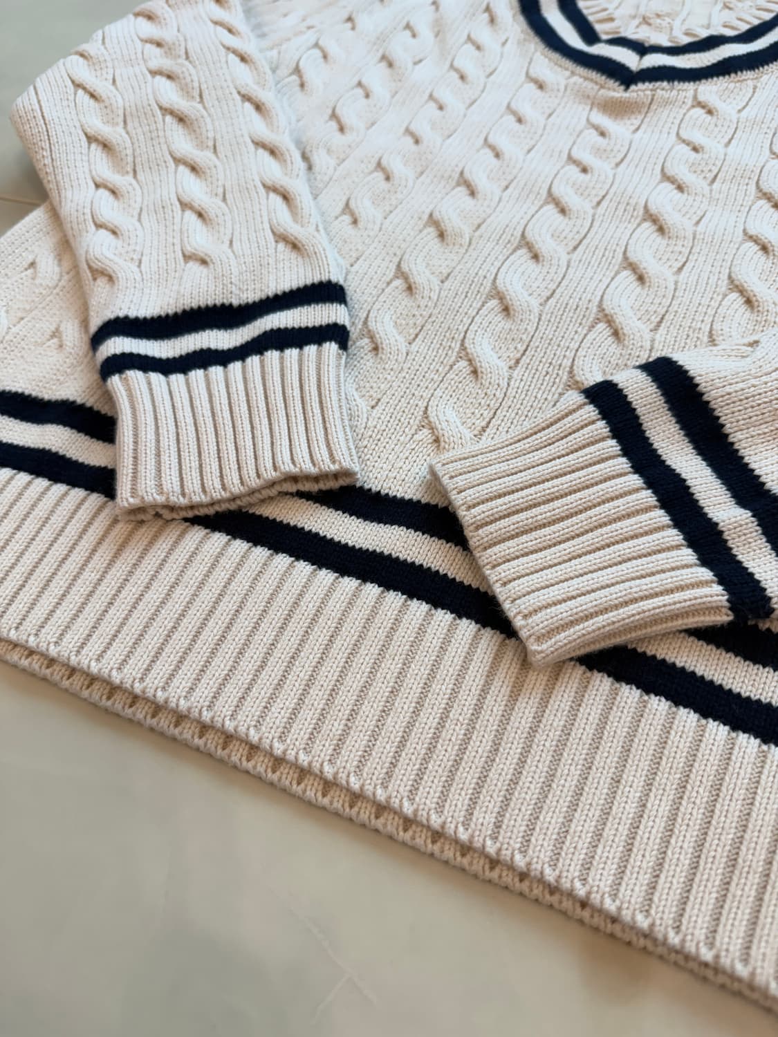 반츠 v넥 크리켓 케이블 니트 48(100-105) 상품이미지5