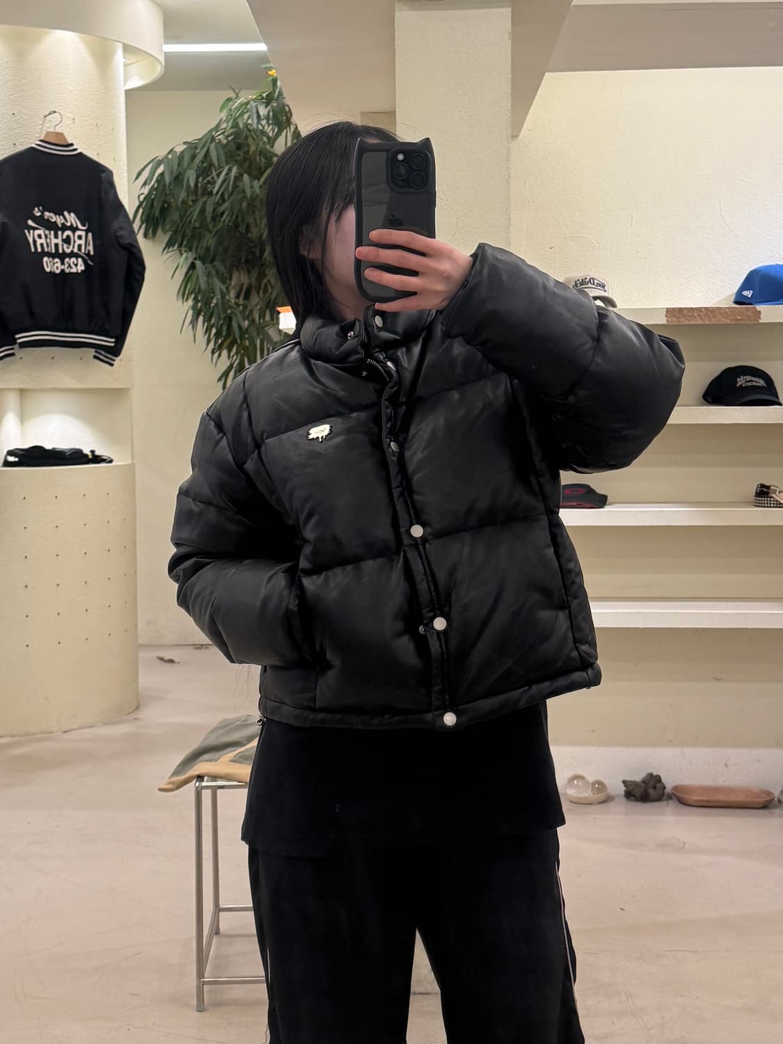 FALLTT 블랙 크롭 패딩 자켓 U178 상품이미지1