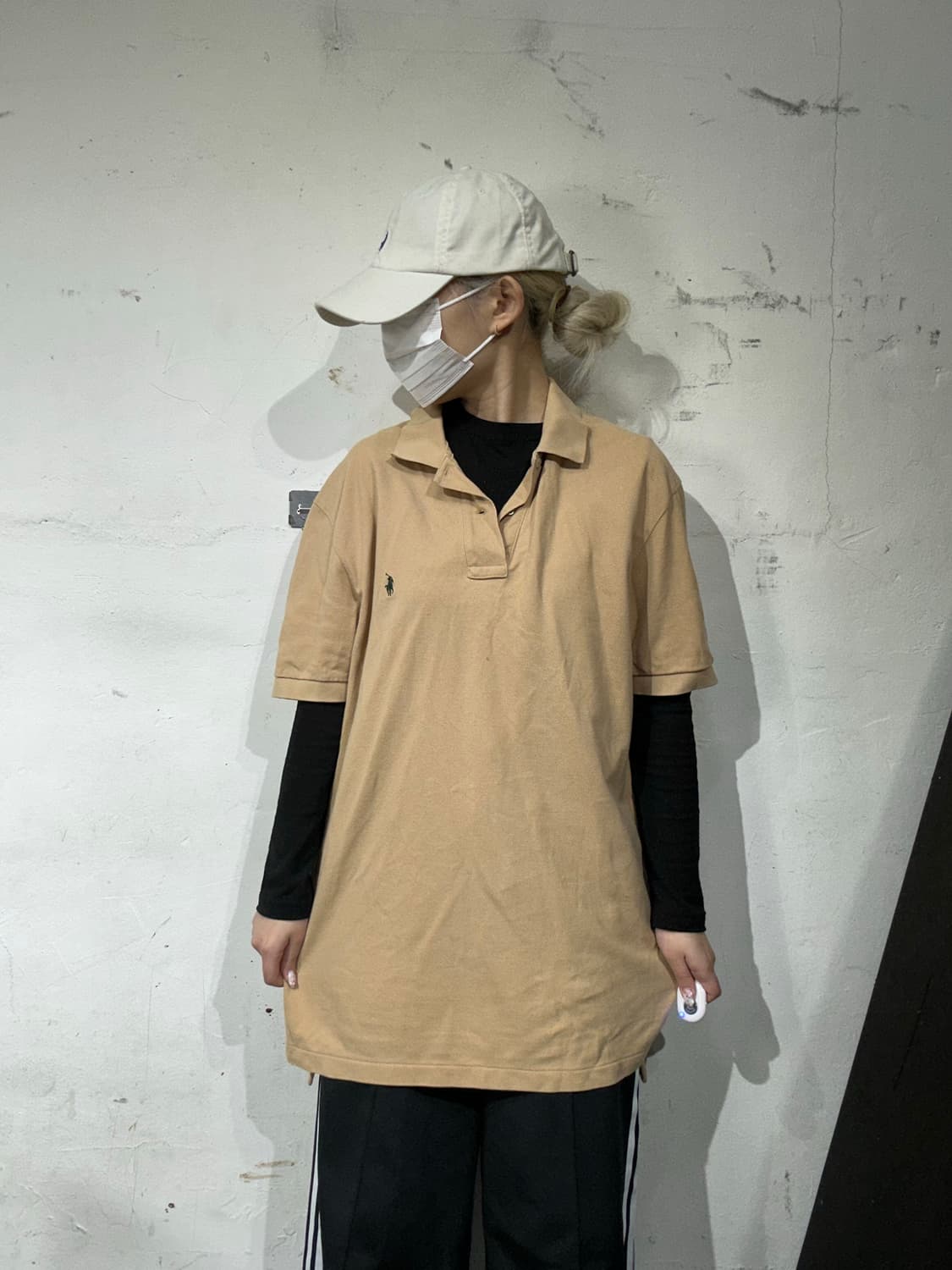 폴로 랄프 로렌 베이지 반팔 피케이티 카라티 M 상품이미지2