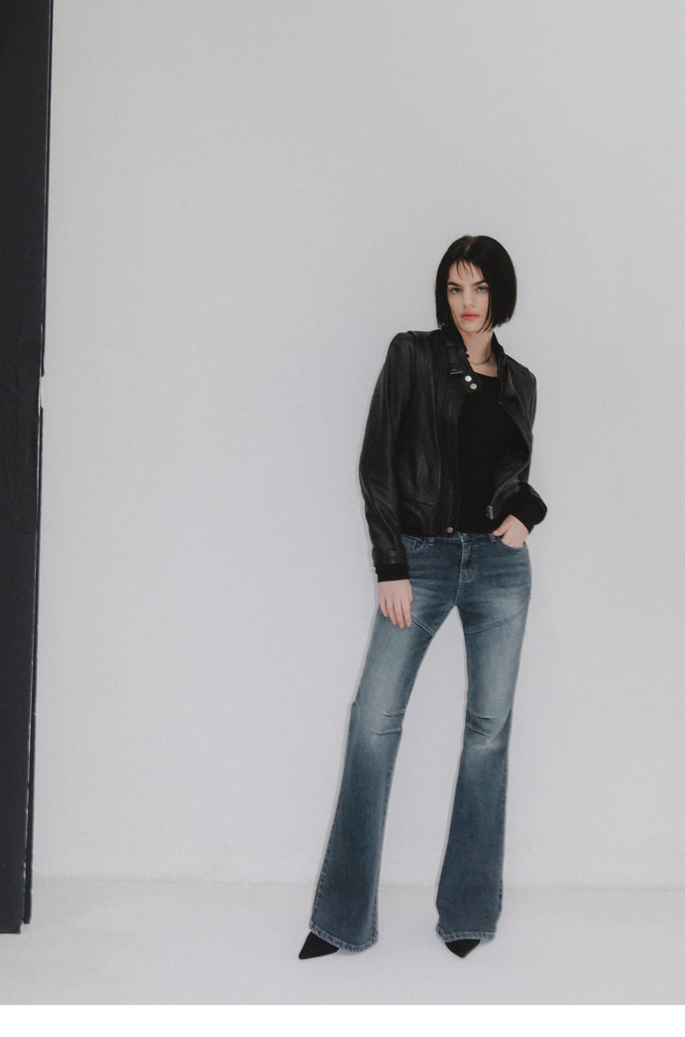 밀리언코르 커브드 라인 중청 부츠컷 데님팬츠  M  상품이미지4