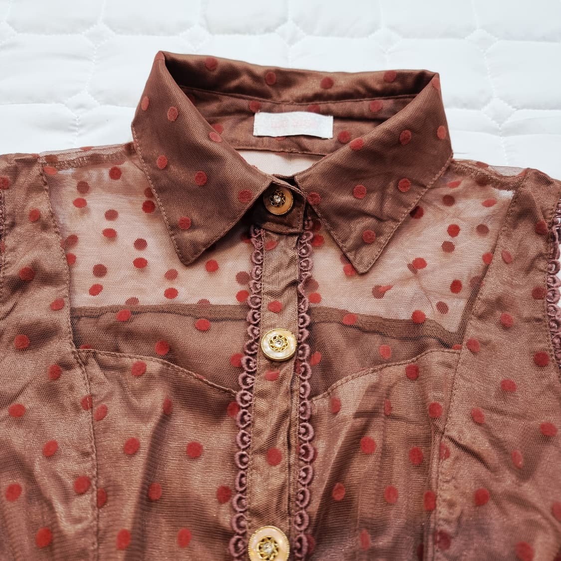 LIZ LISA(리즈리사)초콜릿 도트 시스루 원피스 상품이미지7