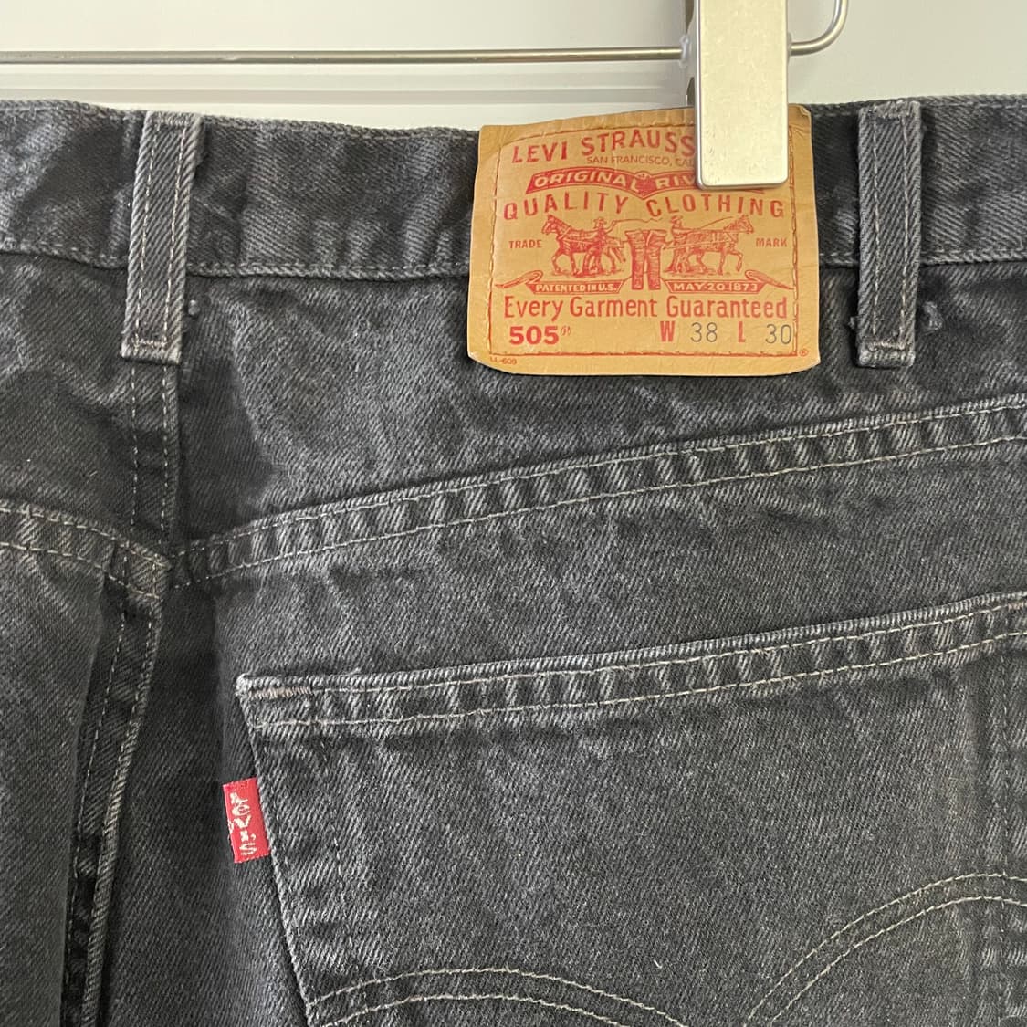 90s 리바이스 505 흑청 데님팬츠 상품이미지7
