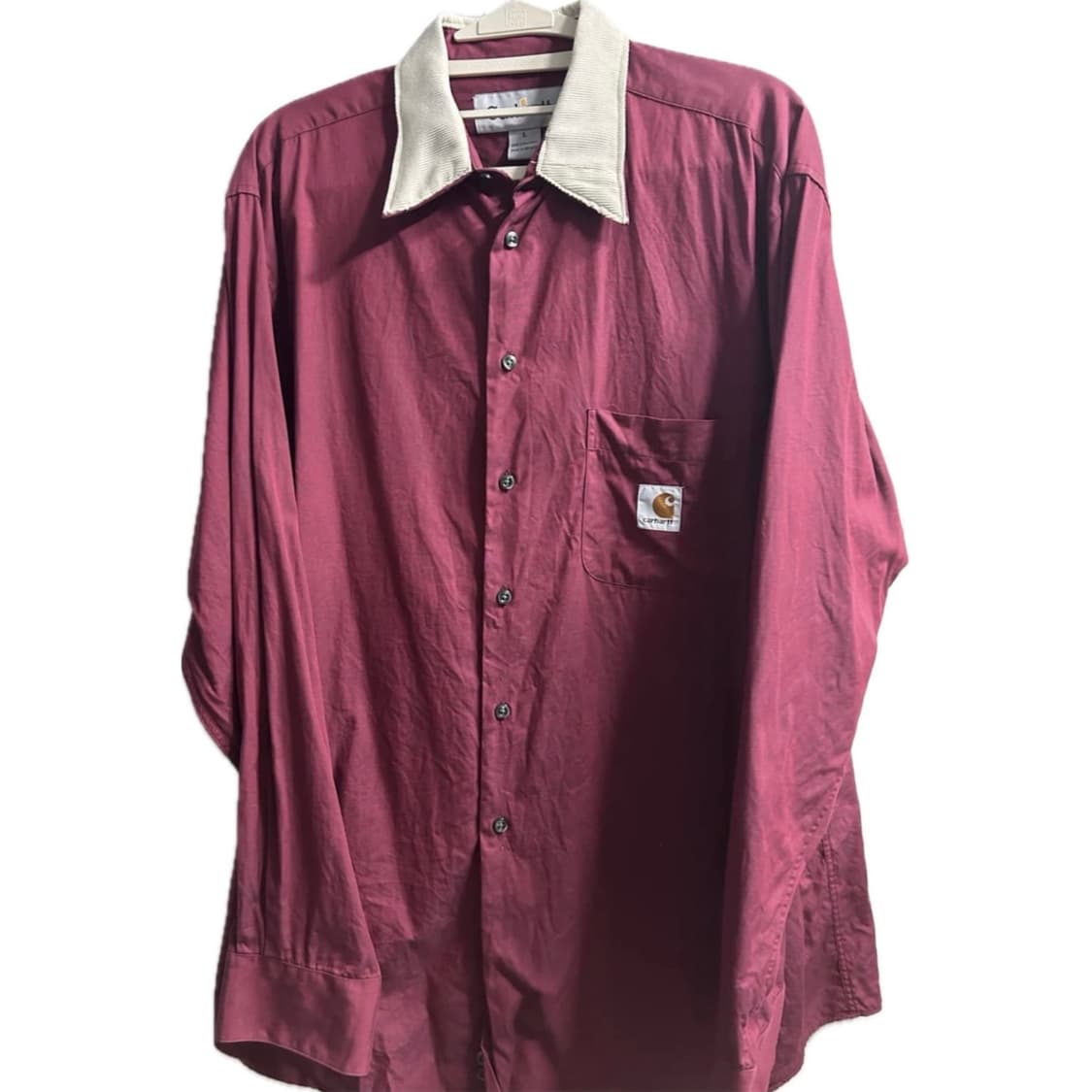 빈티지 칼하트 셔츠 버건디 L 상품이미지1