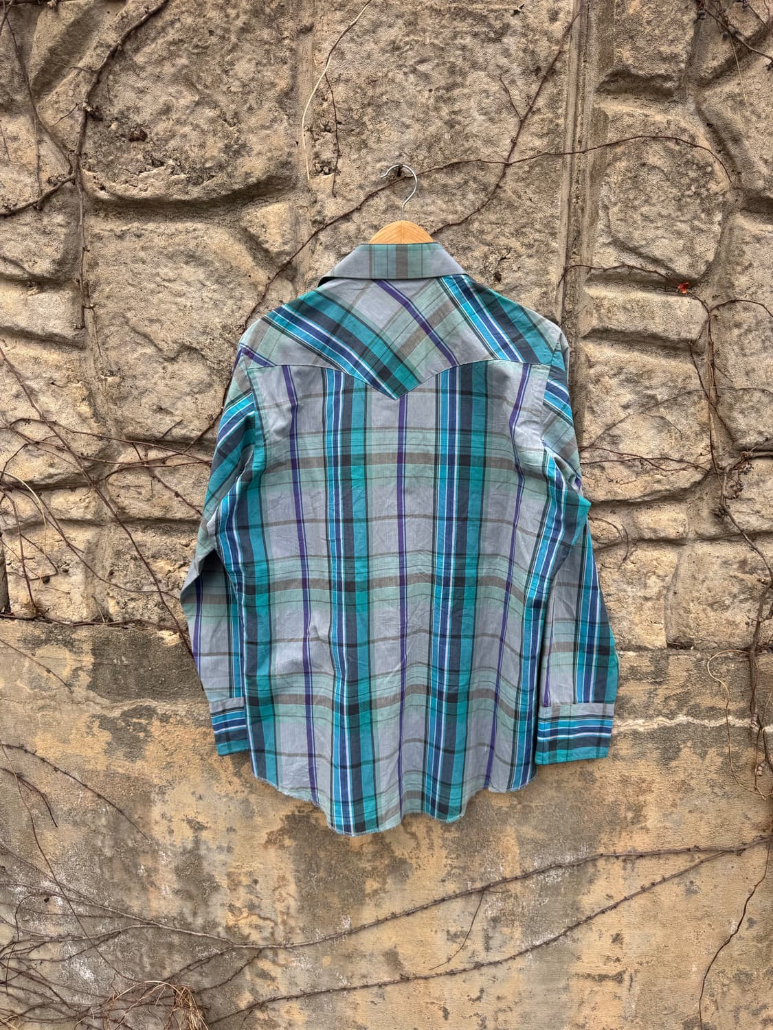 90s 랭글러 빈티지 카우보이컷 체크 웨스턴 셔츠 105 상품이미지2