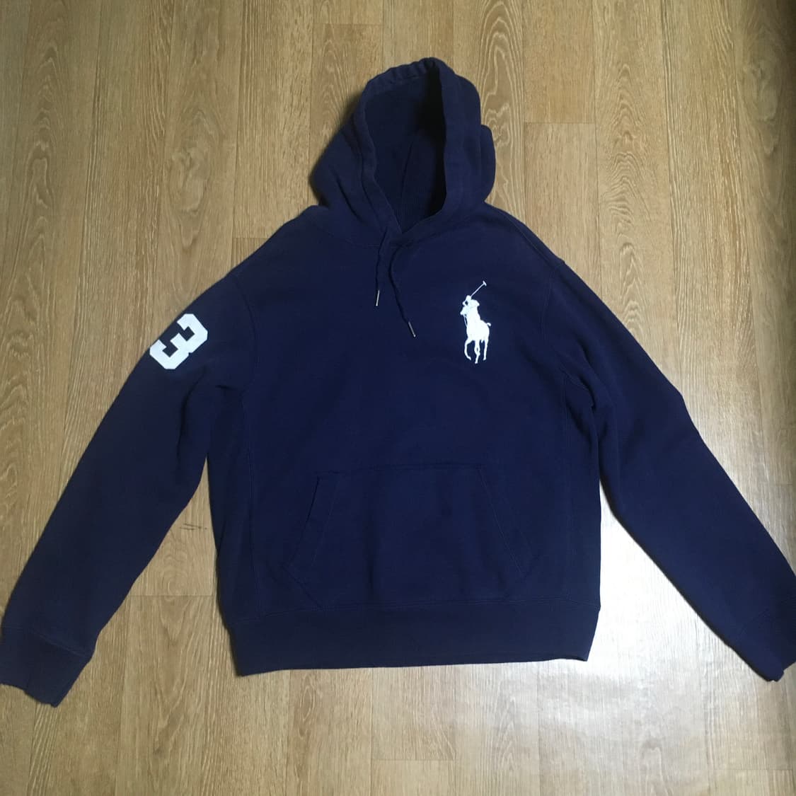 폴로 랄프로렌 빅포니 네이비 흰색로고 후드티 상품이미지1
