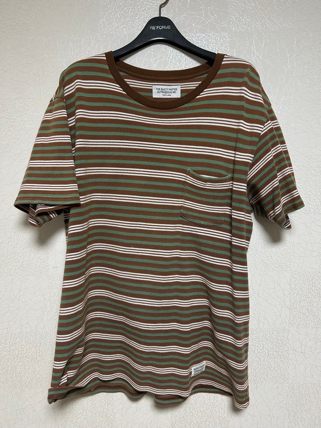 [L] 와코마리아 보더 포켓티 상품이미지1