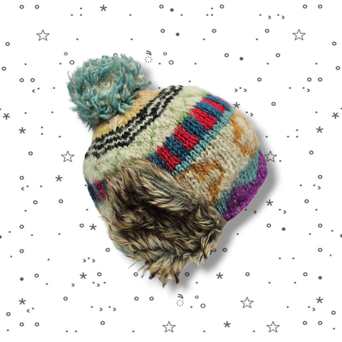 GRACE 그레이스 히피 멀티컬러 울 니트 방울 모자 상품이미지4