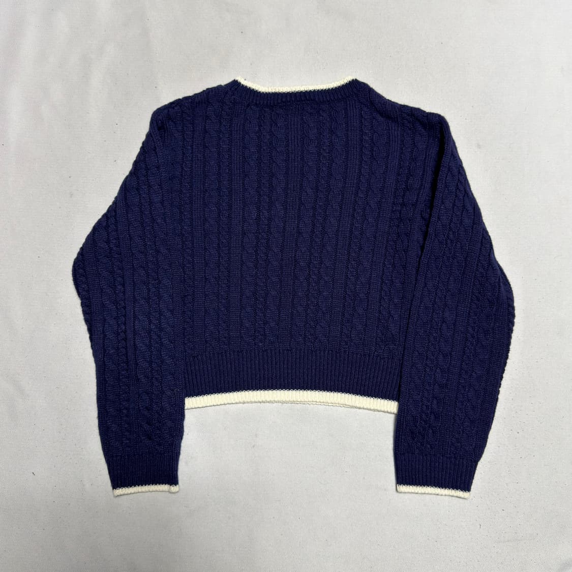 라코스테 여성용 네이비 크롭 니트 상품이미지3