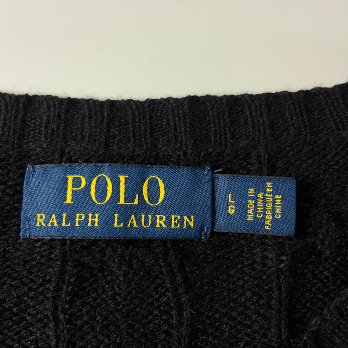 Polo  폴로 랄프로렌 자수 울 블랙 꽈배기 니트  상품이미지4