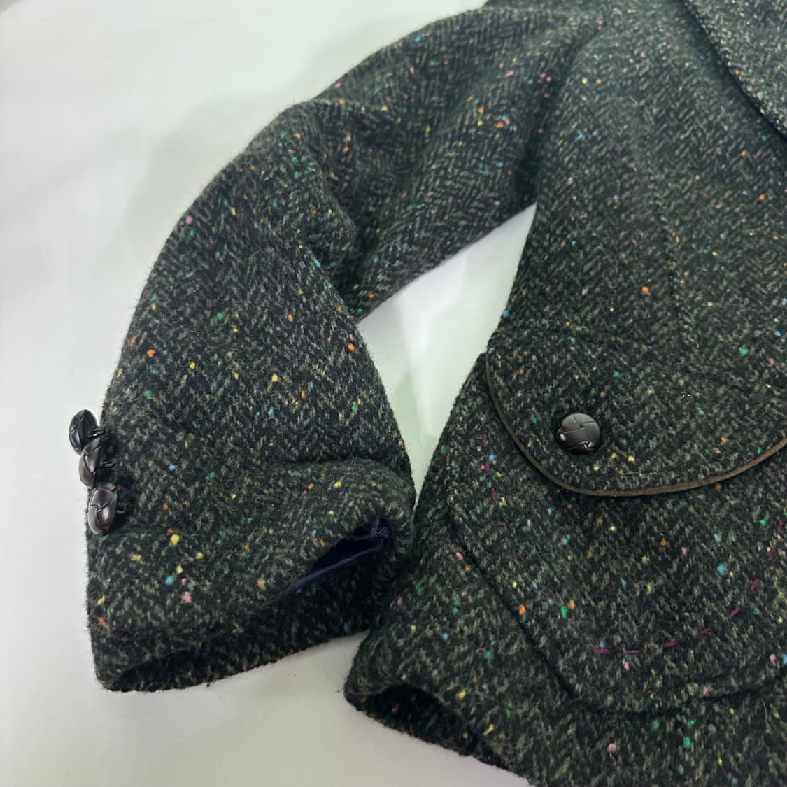 우먼M 빈폴레이디스 나염 스웨이드배색 암패치 하운드투스체크 블레이져 상품이미지4