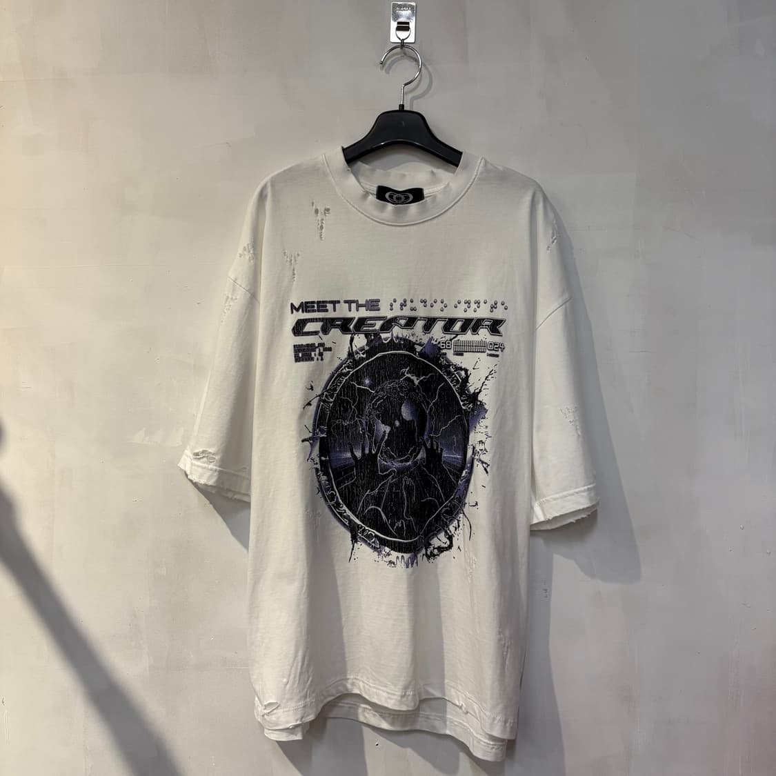 시비전 크리에이터 디스트레스드 반팔 화이트 상품이미지1