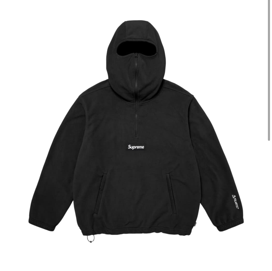 슈프림 폴라텍 페이스마스크 하프 집 후드 스웨트셔츠 블랙 상품이미지1