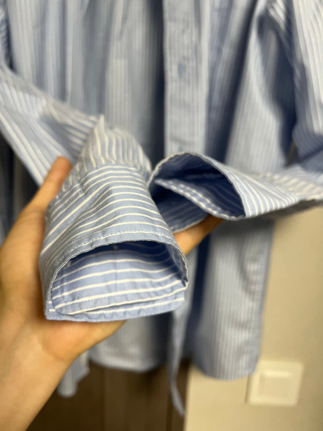 아르켓 릴렉스드 코튼 셔츠 블루 스트라이프 52 상품이미지4