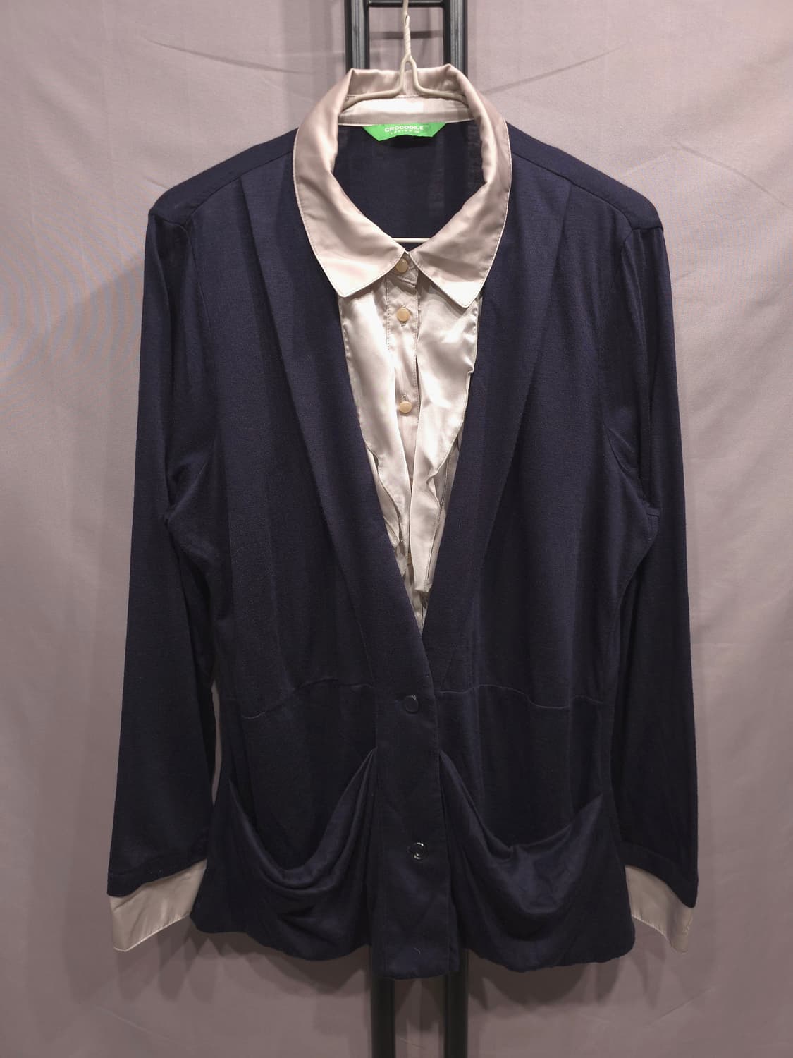 크로커다일 레이디 가디건 일체형 프릴 블라우스 105(100) 상품이미지1