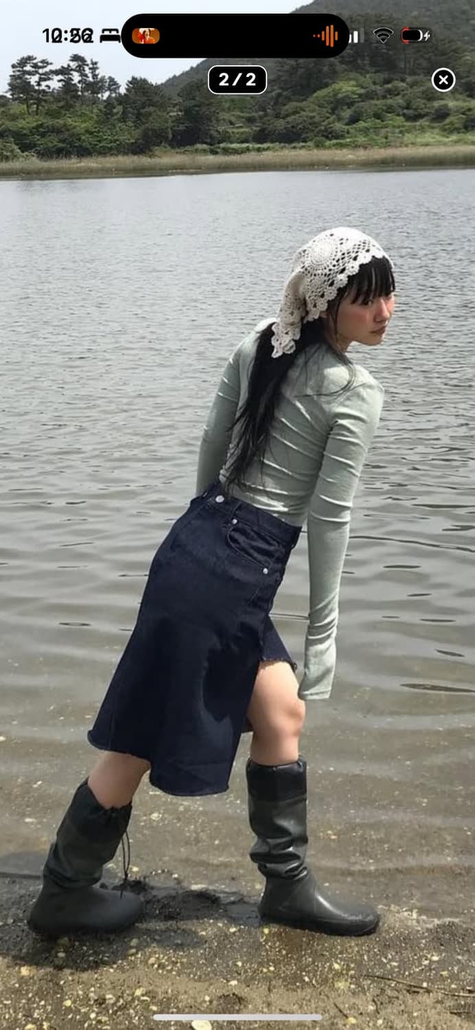 어스지구 데님 스커트 상품이미지4