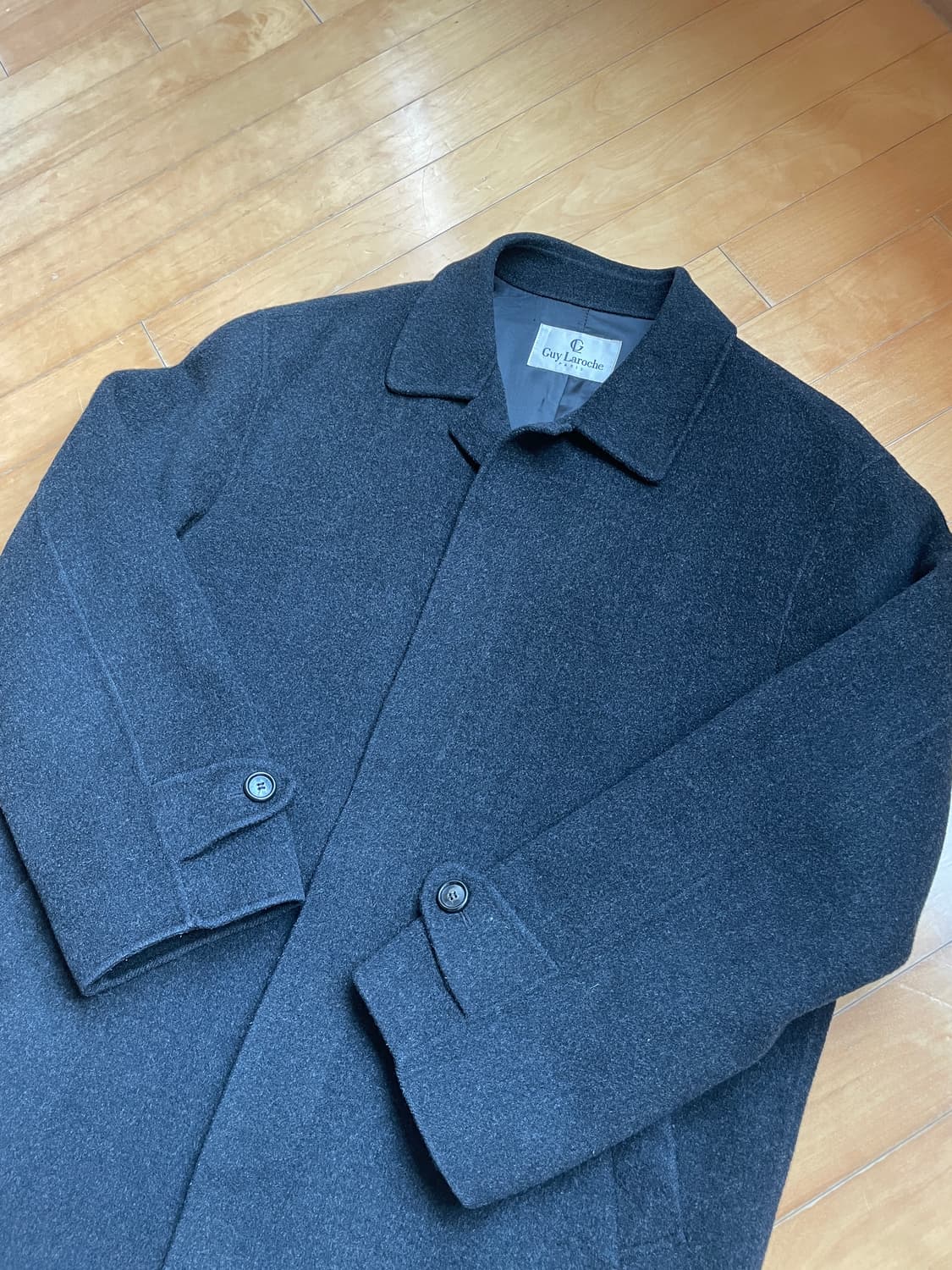 Guy Laroche 남성 차콜 모직 코트 상품이미지1