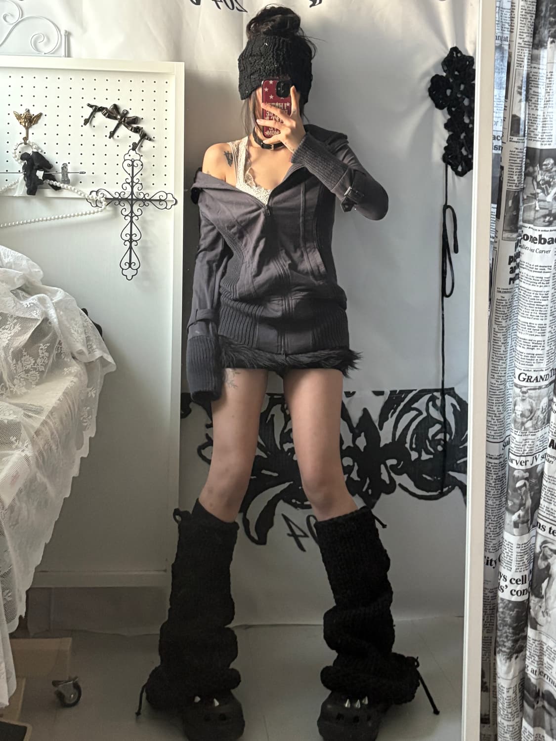 • charcoal gray pocket two-way zipup 상품이미지4