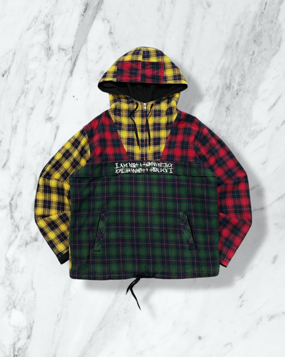 아임낫어휴먼비잉 멀티 컬러 체크 아노락  상품이미지1