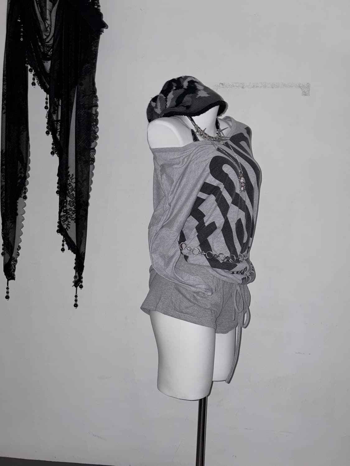 00s 후들핏 무채색 갸루 코디🖤 y2k 시부야 걀 서클 st 상품이미지3