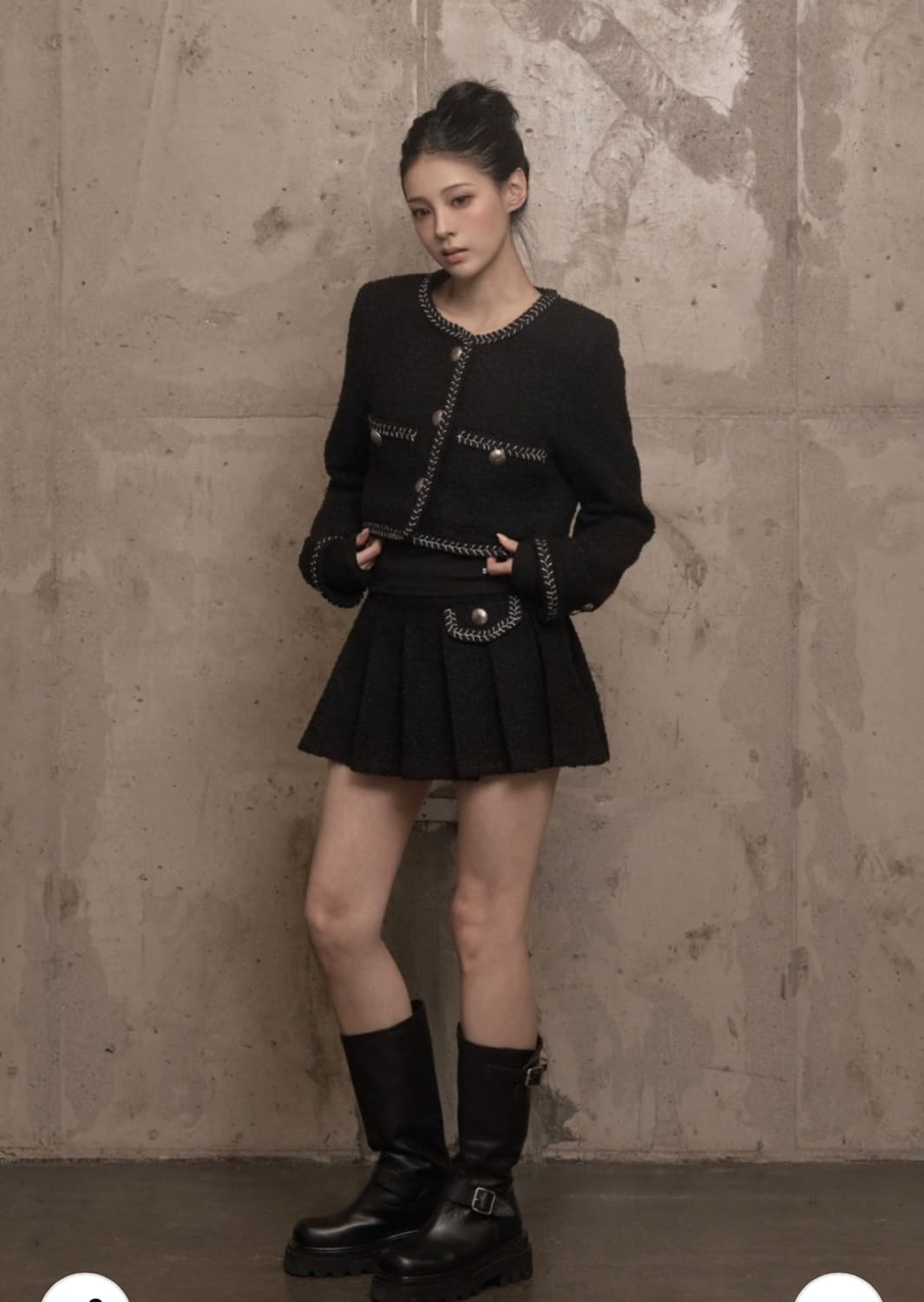 카키포인트 Atelier Tweed 아뜰리에 트위드 자켓 스커트 셋업 S 상품이미지1