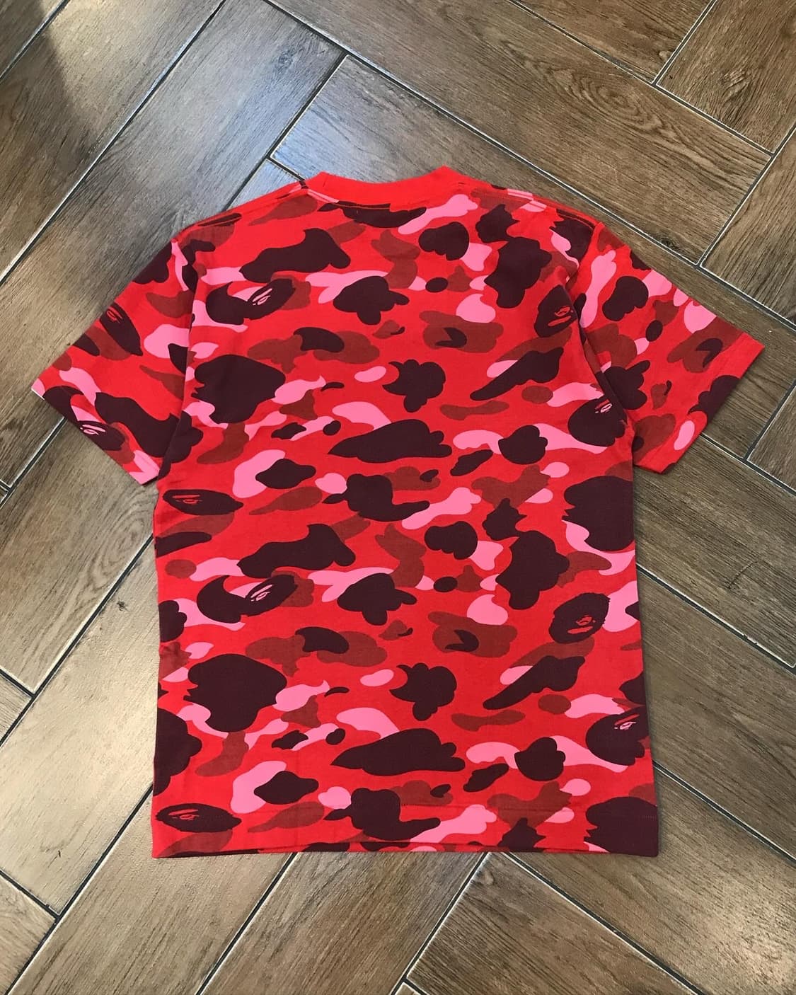 Bape Red Camouflage Printing T-shirt 상품이미지5