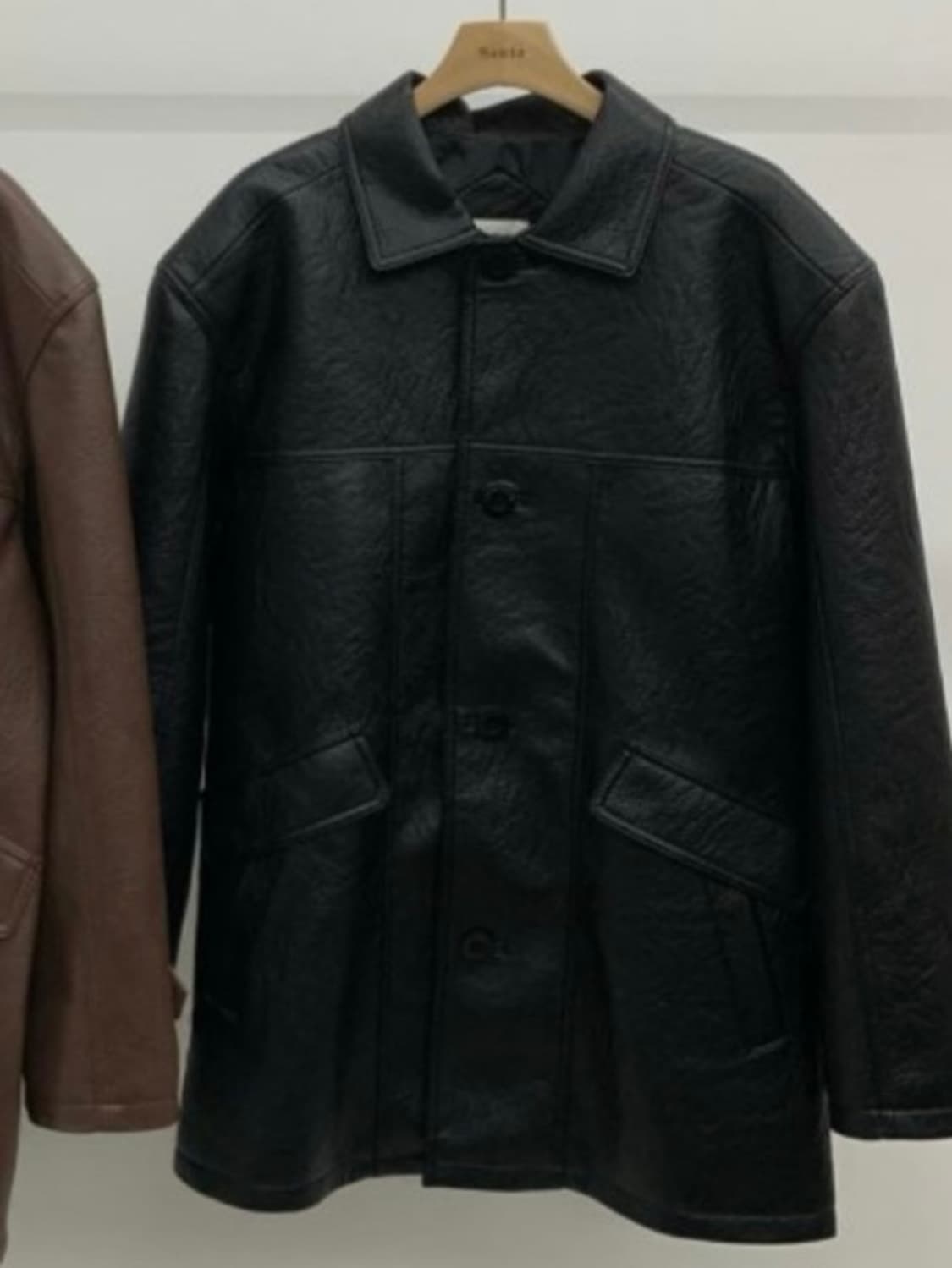 러브마이산타 아워 빈티지 레더 하프 자켓 레더 자켓 가죽 자켓 상품이미지6