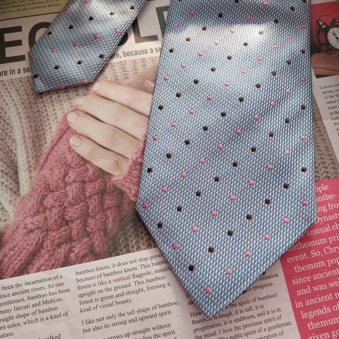 알테아 실크 하늘색 도트 넥타이 8.7cm A+등급 K1337
 상품이미지5