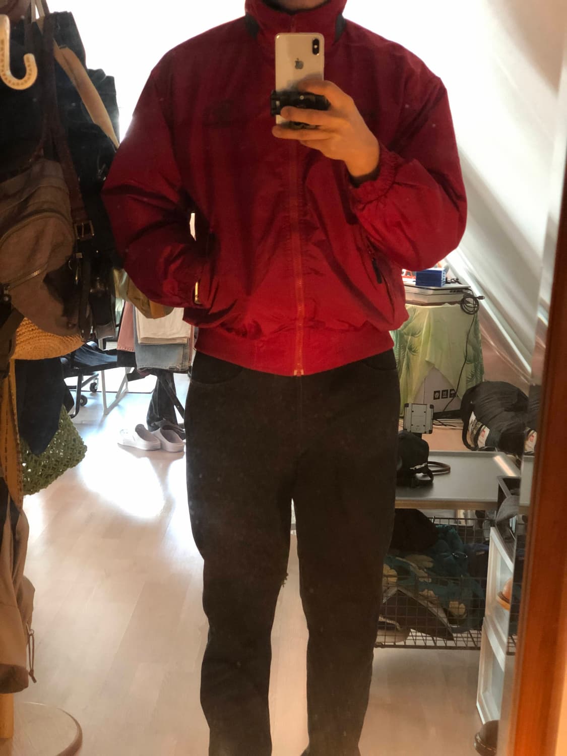 컬럼비아 빈티지 레드 웜업 자켓 블루종 봄버 상품이미지6