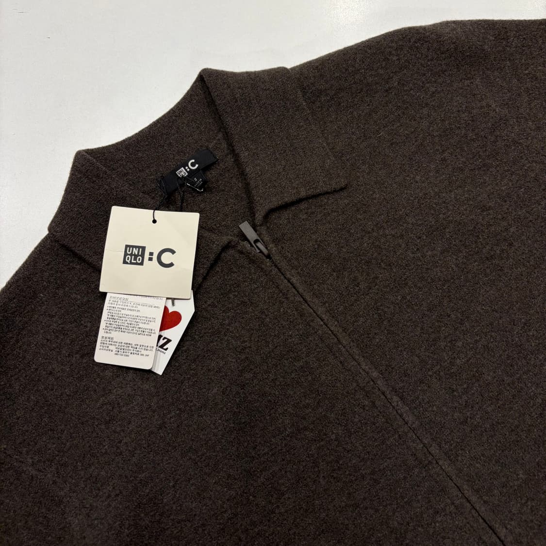 [S] 유니클로 C라인 울 블랜드 브라운 집업 자켓 새상품 C963 상품이미지3