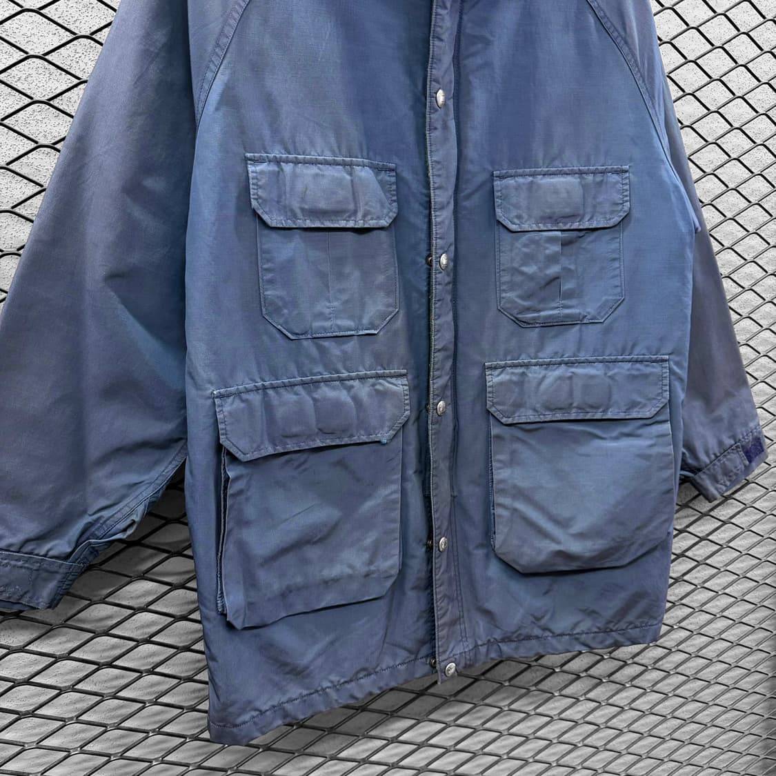 울리치 후드 마운틴파카 멀티포켓 안감체크 기모 디테일 블루 상품이미지5