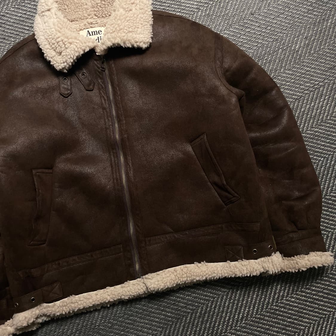 Ame Studio 하이넥 스웨이드 무스탕 자켓y 5318 상품이미지4