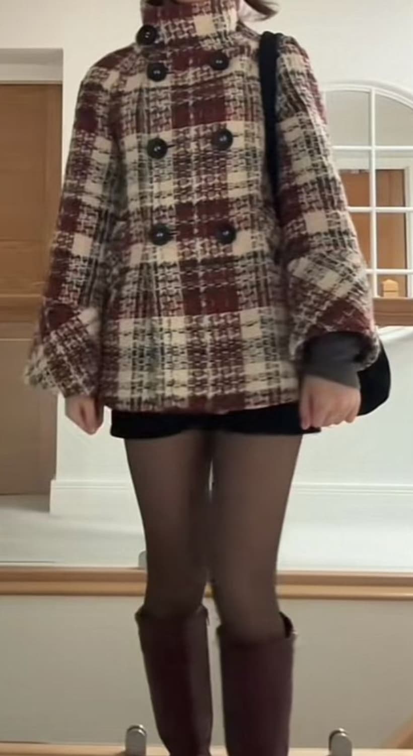 빈티지 고전 정품 엑시즈팜 라떼갸루 코코아색 숏코트 리즈리사 모리걸 상품이미지5