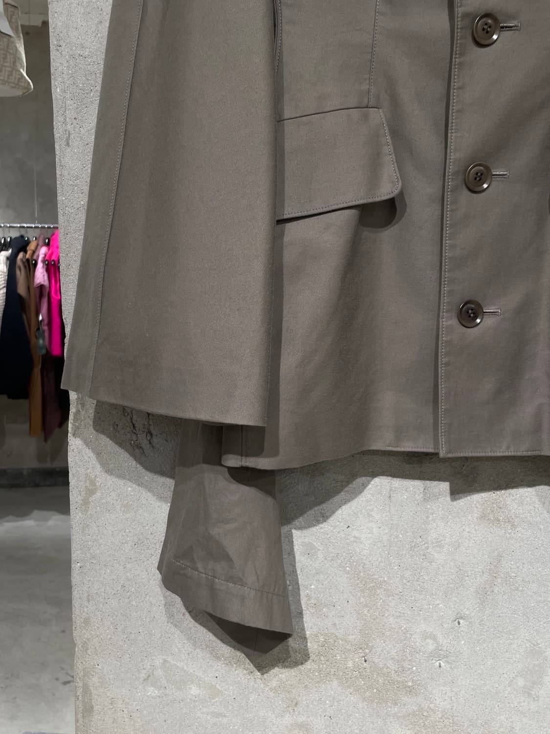 와이즈 카키 플랩 포켓 인시전 코튼 자켓 상품이미지4