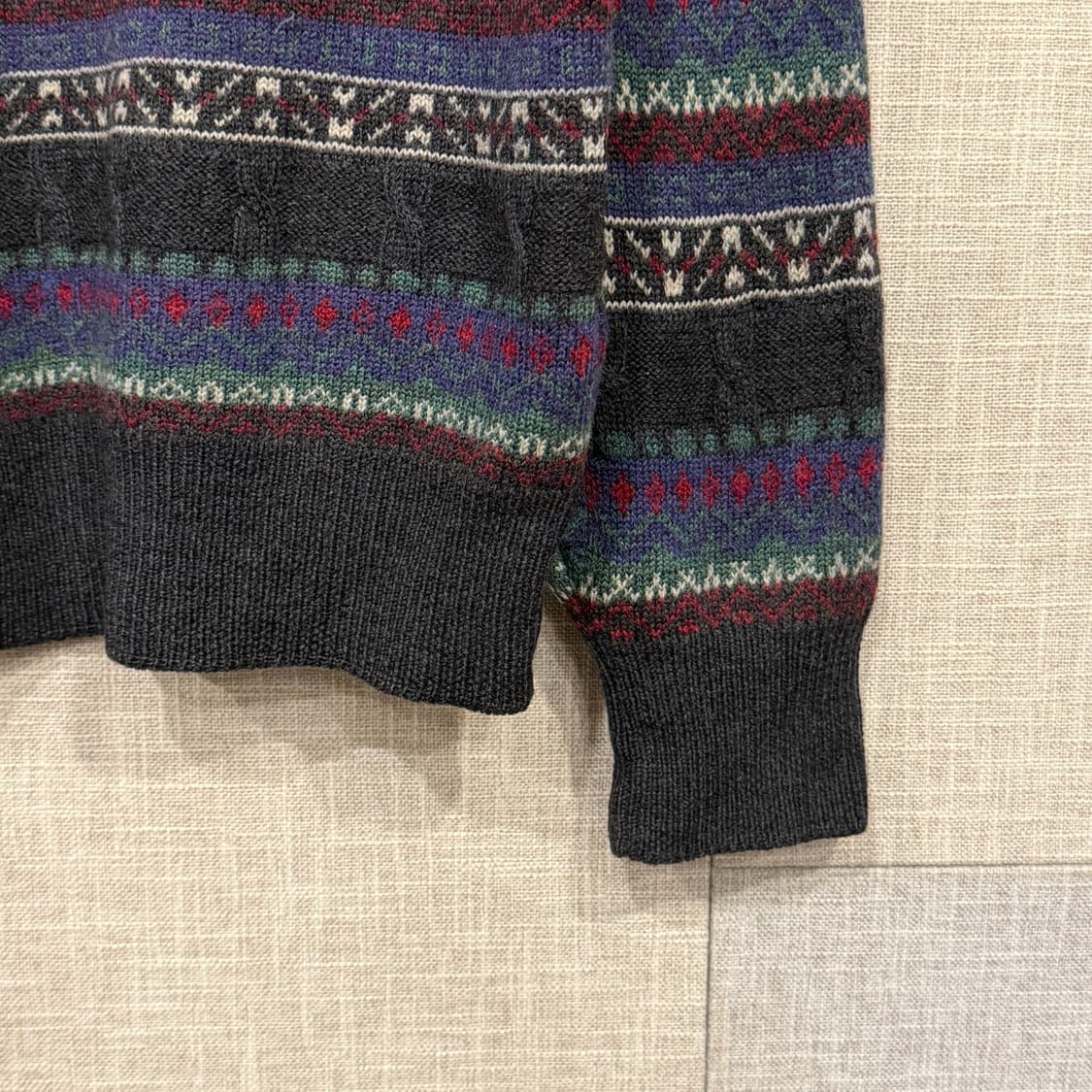 라코스테 90's 빈티지 서광 울 니트 스트라이프 가디건 105 상품이미지3