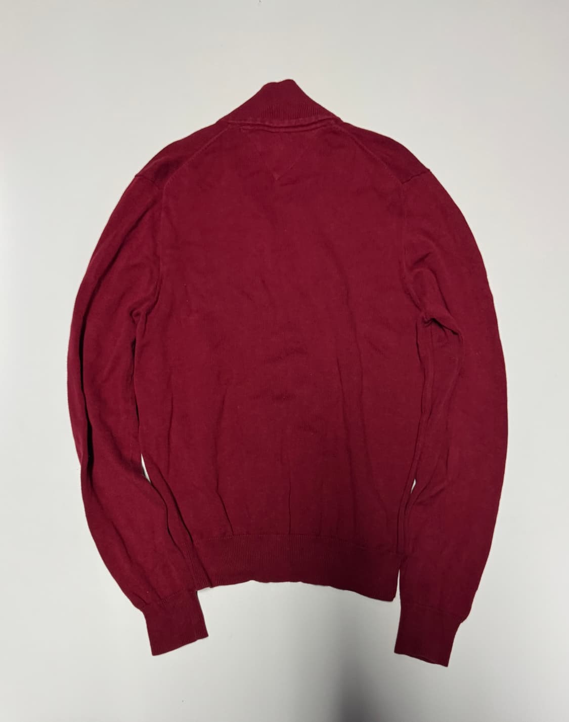 공용!! 타미힐피거 미니멀 코튼 반집업 니트 S ~ M 상품이미지2