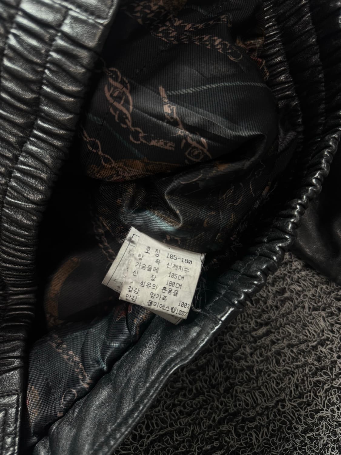 INDIAN 아카이브 램스킨 블랙 레더 봄버 무스탕 1373 상품이미지5