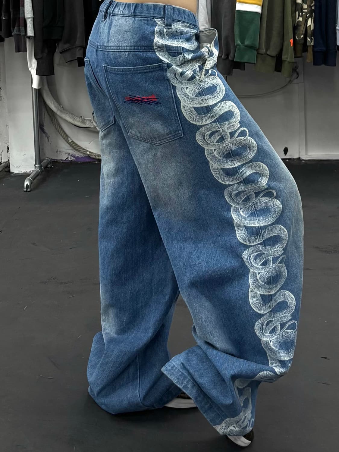 히스테릭 글래머 X 겐자이 스네이크 배기 데님팬츠 상품이미지3