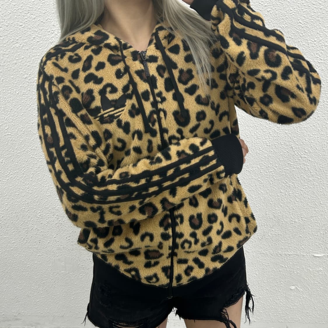 아디다스 블랙라인 호피 셰르파 후드집업 95 상품이미지2