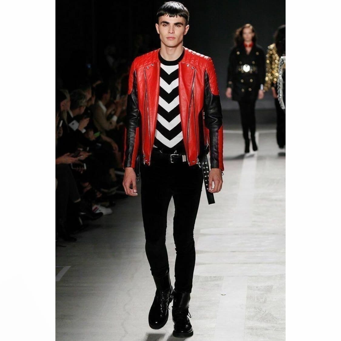 AW15 Balmain x H&M Red Biker Jacket 상품이미지2