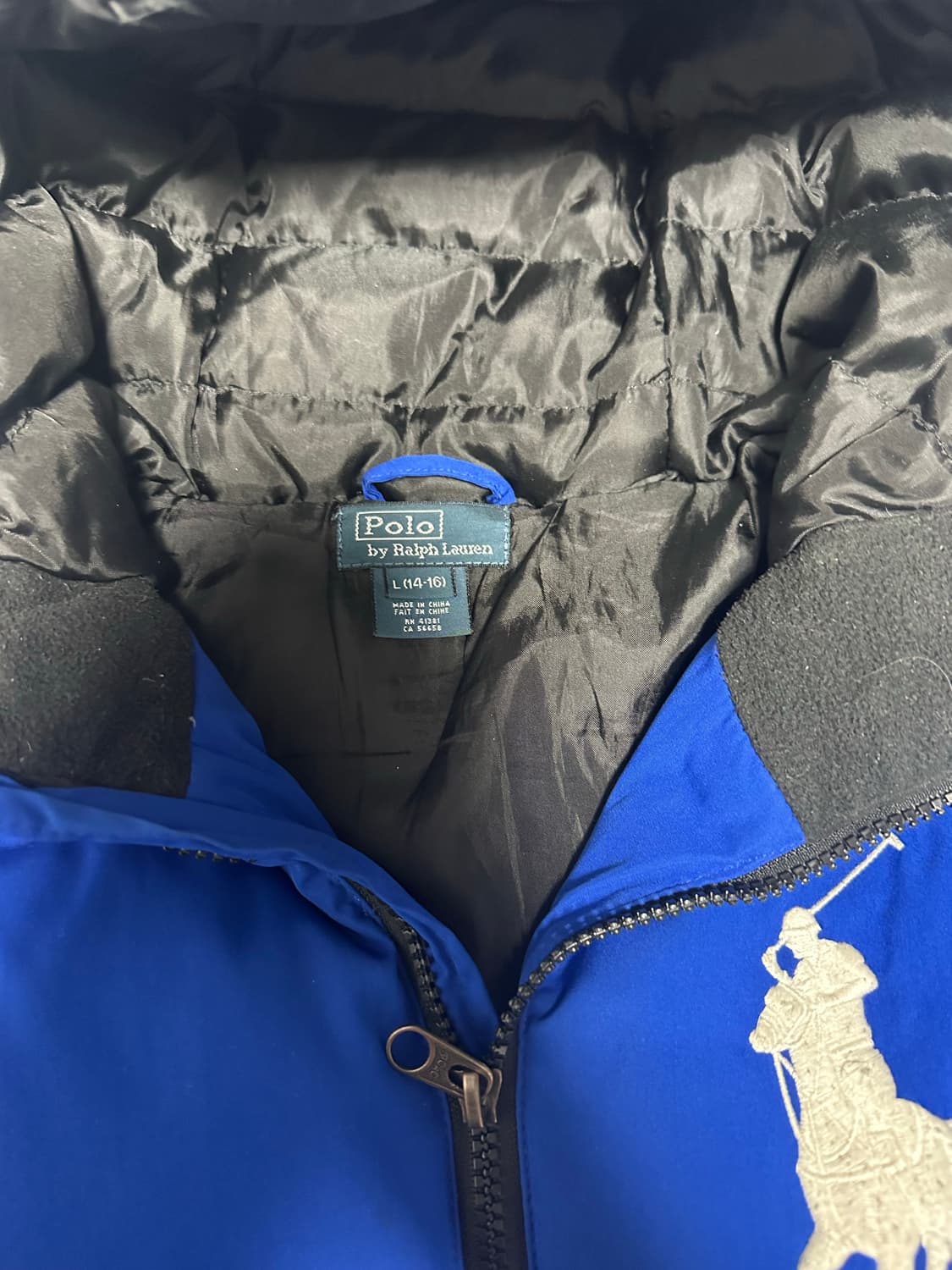 폴로 빅포니 후드 다운 패딩 보이즈L (44-55) 상품이미지2